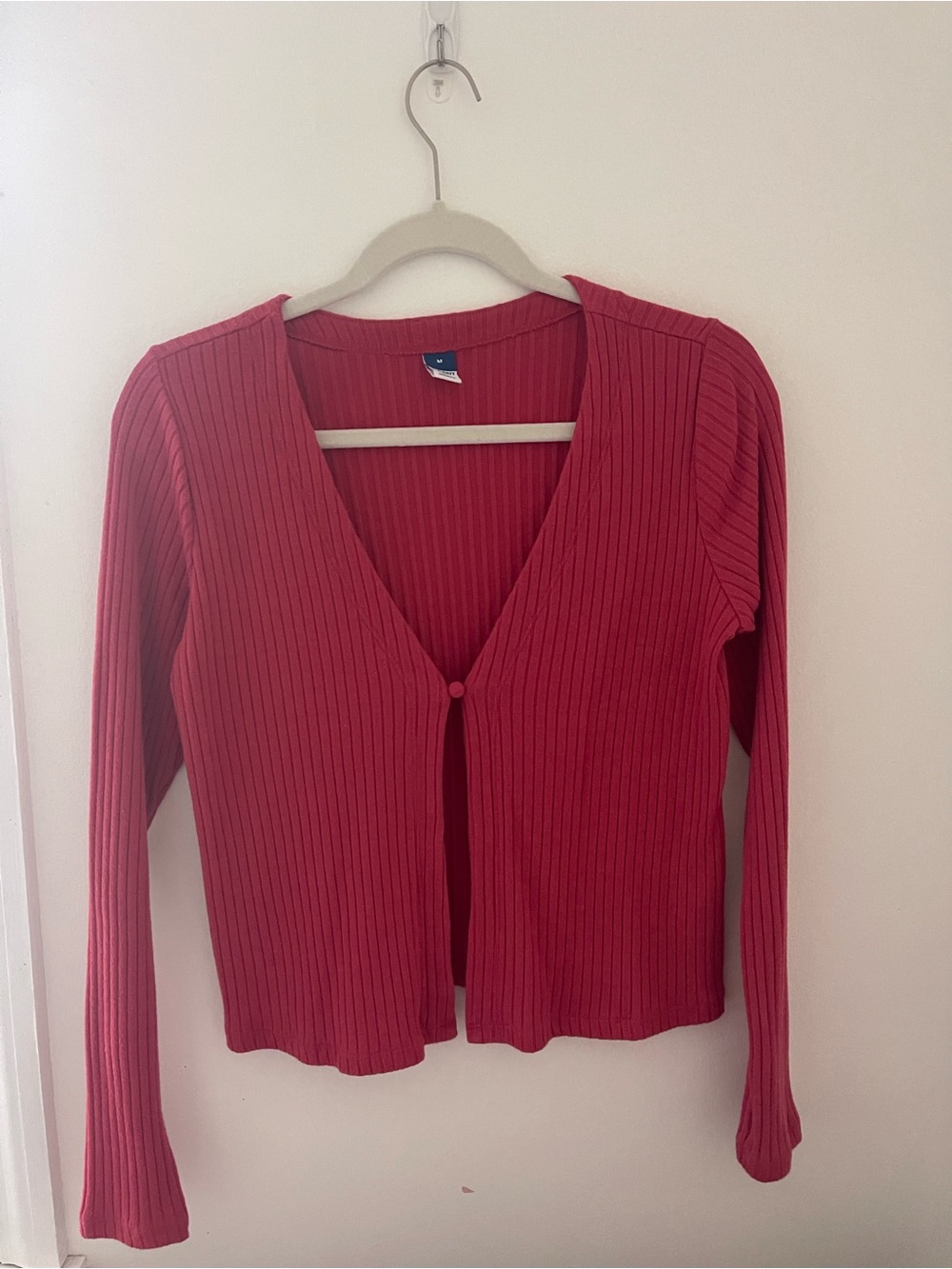 Old Navy Ribbed Button-Front Long-Sleeve Top - Red